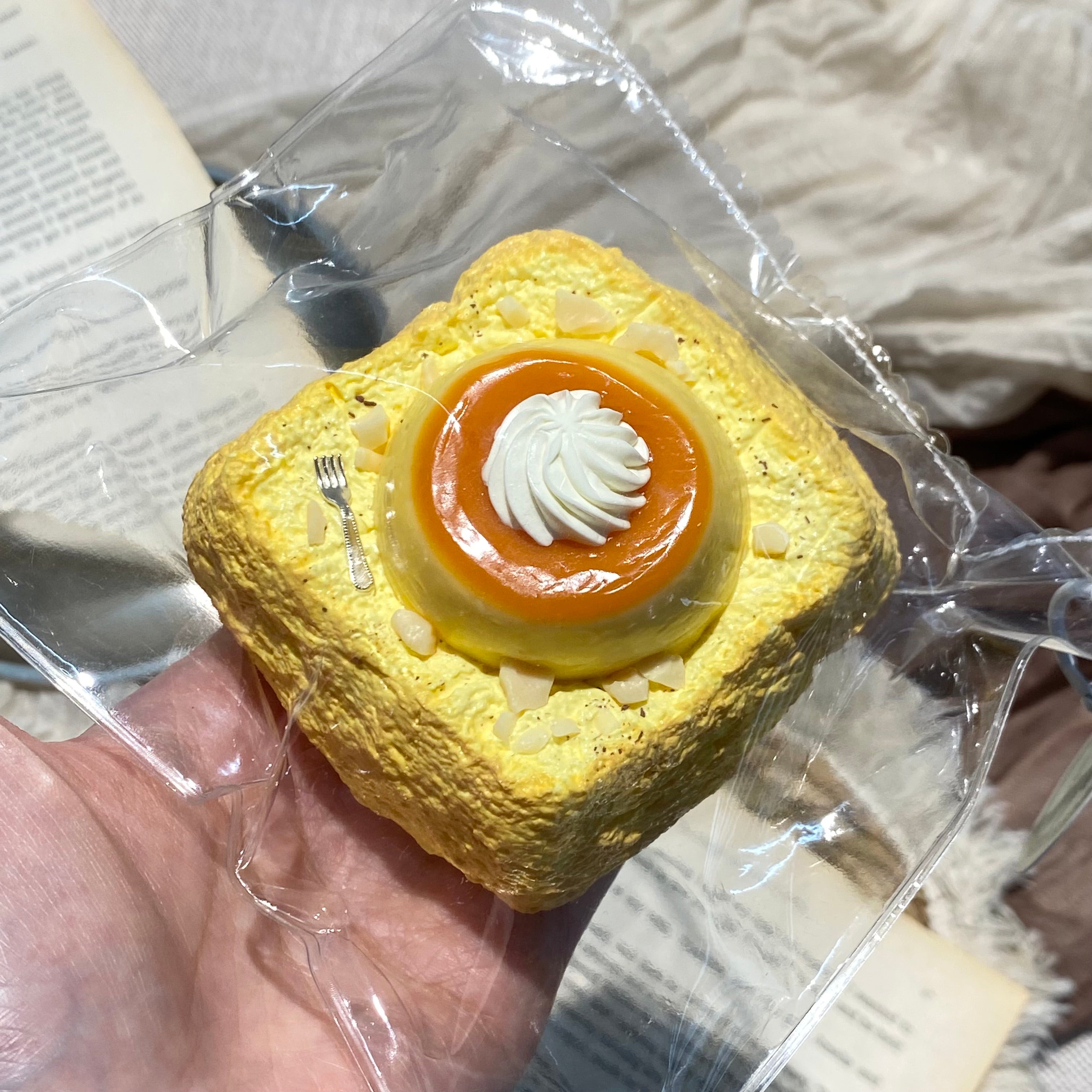 「푸딩 두꺼운 토스트」모조 음식 장식품